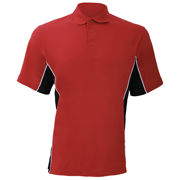 Gamegear® Herr Track Pique Kortärmad Polotröja Topp L Röd/Svart Red/Black/White L