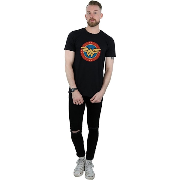 Wonder Woman T-shirt i bomull med logotyp för män, XL, svart Black XL