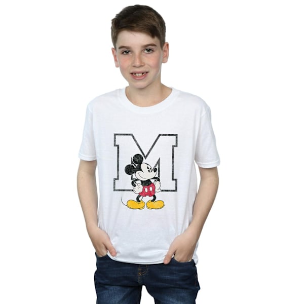 Disney Boys Mickey Mouse Classic M T-Shirt 7-8 år Vit White 7-8 Years