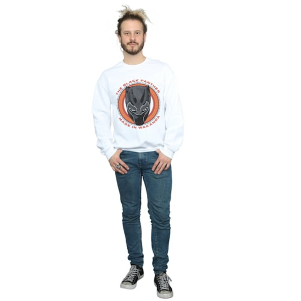 Marvel Herr Svart Panter Tillverkad i Wakanda Röd Sweatshirt S Vit White S