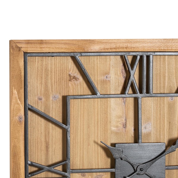 Hill Interiors Williston Square Väggklocka 60cm x 5cm x 60cm Br Brown/Black 60cm x 5cm x 60cm