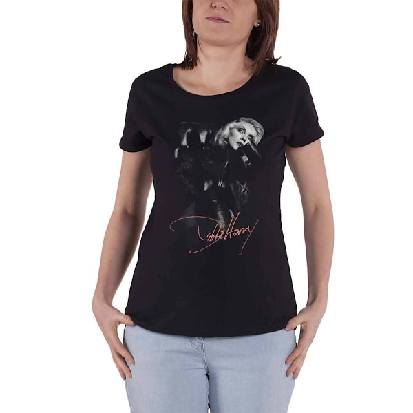 Debbie Harry Dam/Dam Läderflicka Bomull T-shirt S Svart Black S