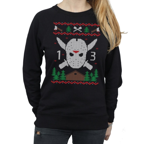 Fredag den 13:e Dam/Dam Jul Fair Isle Sweatshirt M Svart Black M