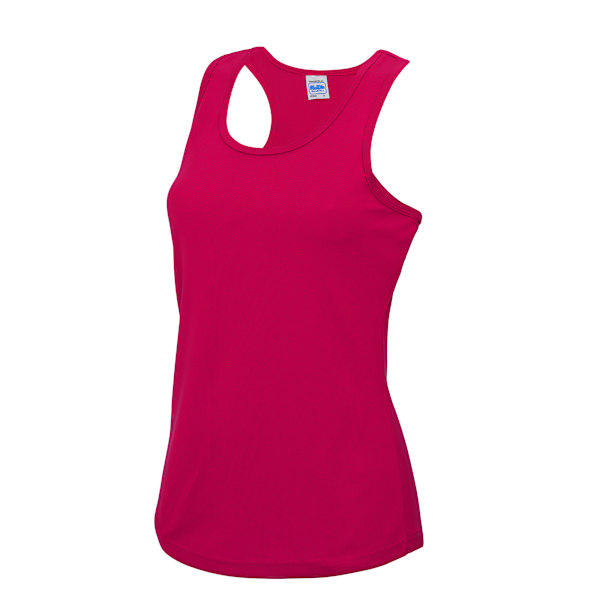 AWDis Just Cool Girlie Fit Sports Ladies Vest / Tank Top L Hot Hot Pink L