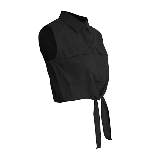 Brave Soul Dam/Kvinnor Elizabeth Tie Front Crop Shirt L Svart Black L