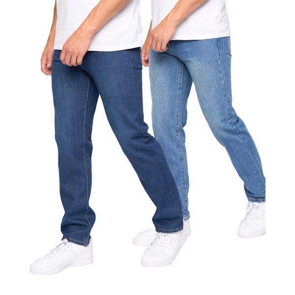 Smith & Jones Herr Sazzi Raka Jeans (2-pack) 34S Mörk Wa Dark Wash/Stone Wash 34S