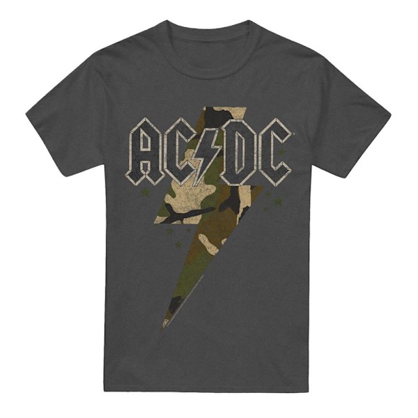 AC/DC Unisex Vuxen Camo Bolt T-Shirt M Kolgrå Charcoal M