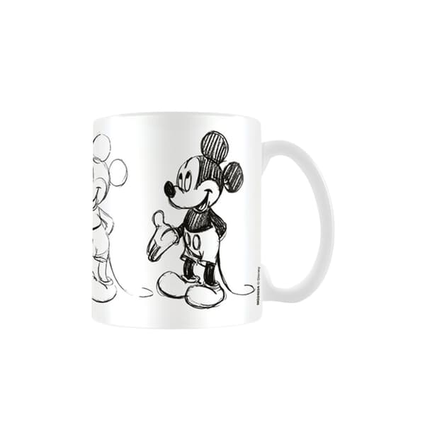 Disney Sketch Process Mickey Mouse Mugg En Storlek Vit/Svart White/Black One Size