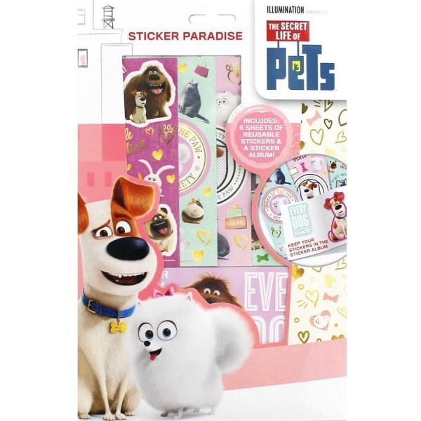 The Secret Life Of Pets Paradise klistermärke (paket med 6) Ett Multicoloured One Size