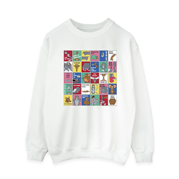 Tom And Jerry Dam/Kvinnor Rutnät Rutor Sweatshirt M Vit White M