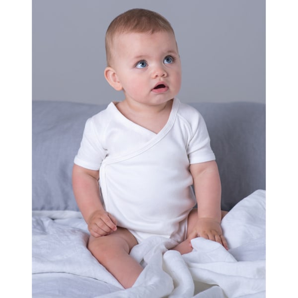 Babybugz Baby Unisex Kimono Bodysuit i ekologisk bomull 3-6 månader White 3-6 Months