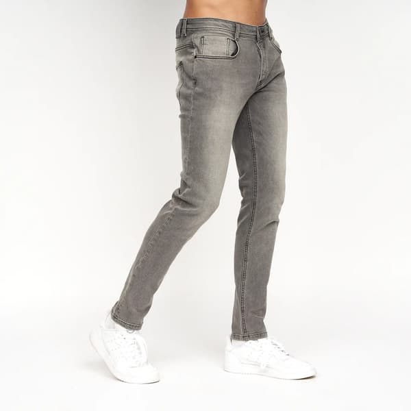 Crosshatch Sheldons Slim Jeans för män 40S Ljusgrå Light Grey 40S