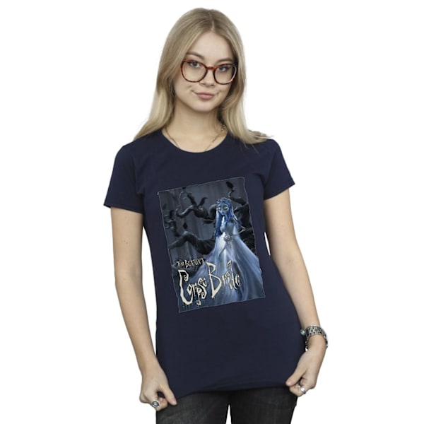 Corpse Bride Dam T-shirt i bomull med bröllopsklänningsmotiv, M Navy Blue M