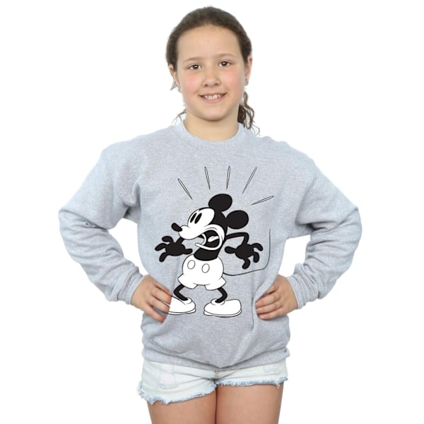 Disney Girls Mickey Mouse Skrämd Sweatshirt 5-6 År Sports Grå Sports Grey 5-6 Years