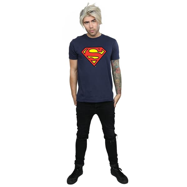 DC Comics Herr Superman Logotyp T-shirt XL Marinblå Navy Blue XL