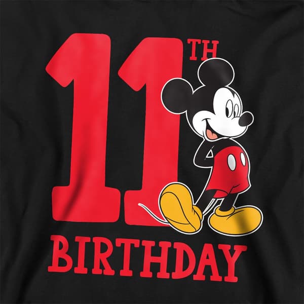 Disney Barn/Barn Mickey Mouse Heather 11-årsdag Huvtröja Athletic Heather 7-8 Years
