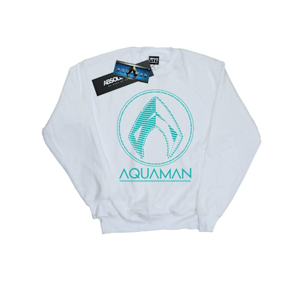 DC Comics Boys Aquaman Aqua Logo Sweatshirt 5-6 år Vit White 5-6 Years