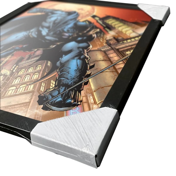 Batman Swinging Inramad Poster 45cm x 35cm Flerfärgad Multicoloured 45cm x 35cm