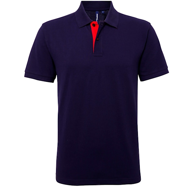 Asquith & Fox Klassisk passform Kontrast Polotröja M Marinblå/ Röd Navy/ Red M