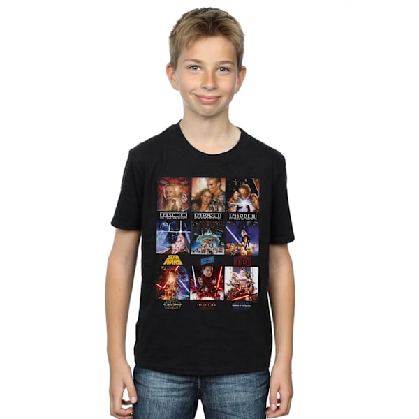 Star Wars Boys Poster Saga T-Shirt 3-4 år Svart Black 3-4 Years