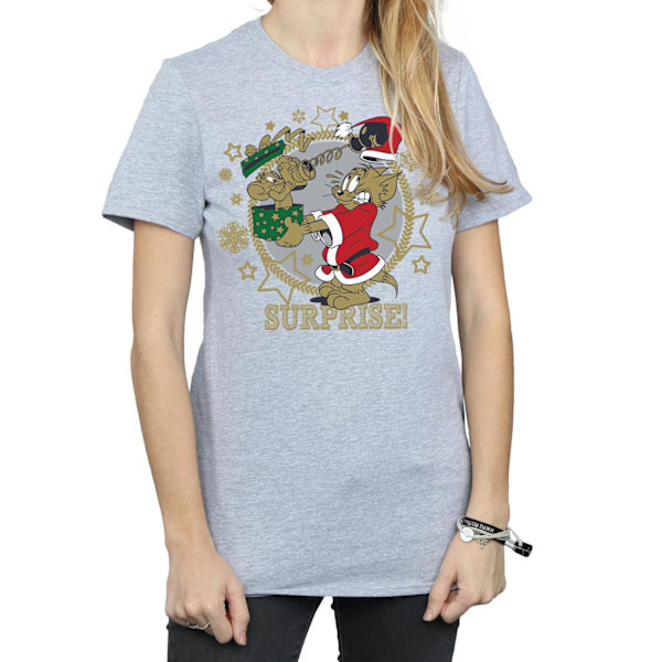 Tom And Jerry Dam/Damer Julöverraskning Bomull Pojkvän Sports Grey XL
