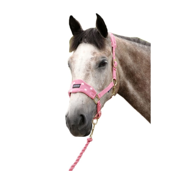 Supreme Products Dotted Fleece Horse Headcollar och Leadrope Fu Pink Full