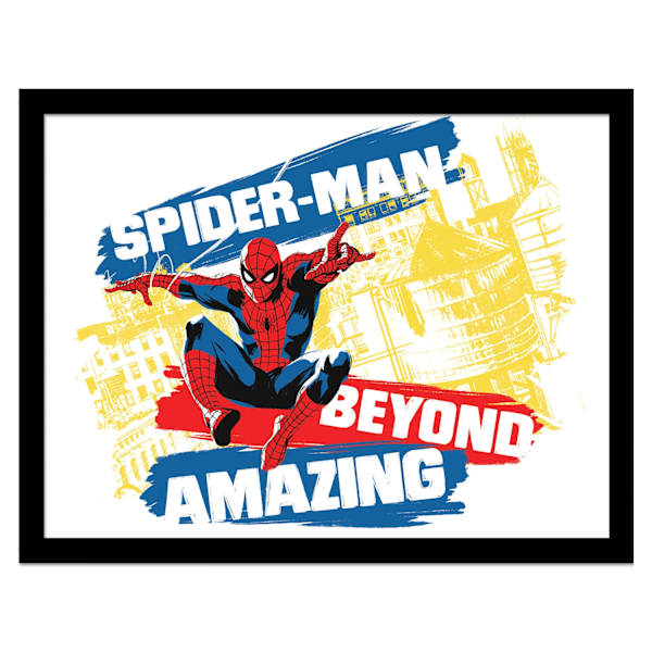 Spider-Man Beyond Amazing 2 inramad affisch 40cm x 30cm Vit/Blå White/Blue/Red 40cm x 30cm
