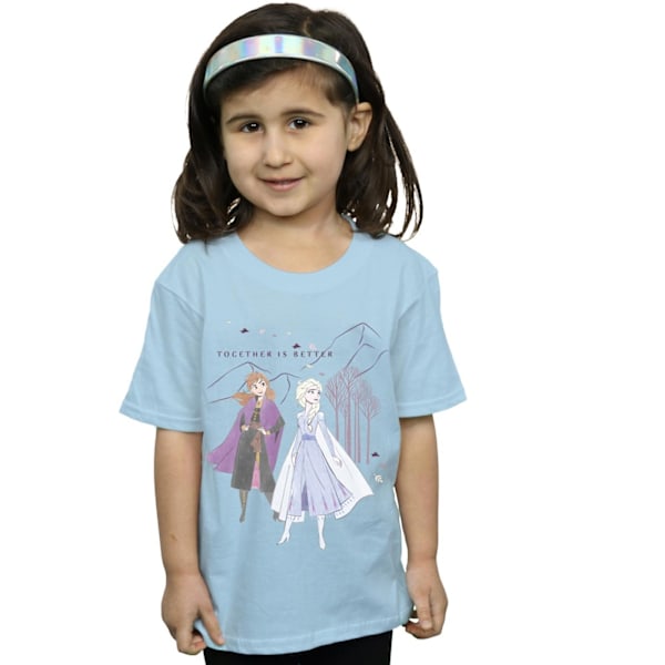 Disney Girls Frozen 2 Elsa Anna Better Together Bomull T-shirt Baby Blue 9-11 Years