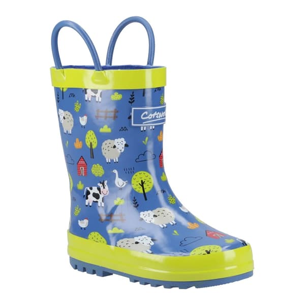Cotswold Barn/Barn Puddle Farm Animals Pull-On Wellington Multicoloured 9 UK Child