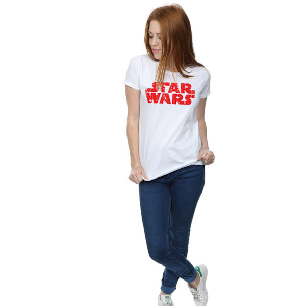 Star Wars Dam/Damer Jul-logotyp Bomull T-shirt XL Vit White XL