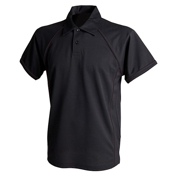 Finden & Hales Herr Piped Performance Poloshirt M Svart Black M