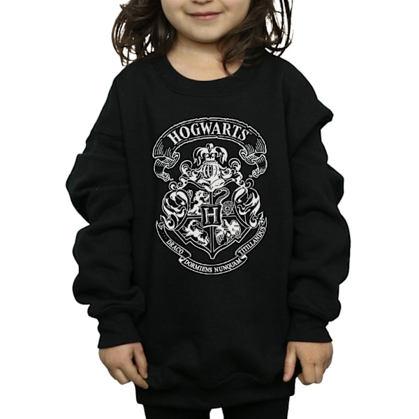 Harry Potter Hogwarts Crest Sweatshirt för flickor 5-6 år Svart Black 5-6 Years