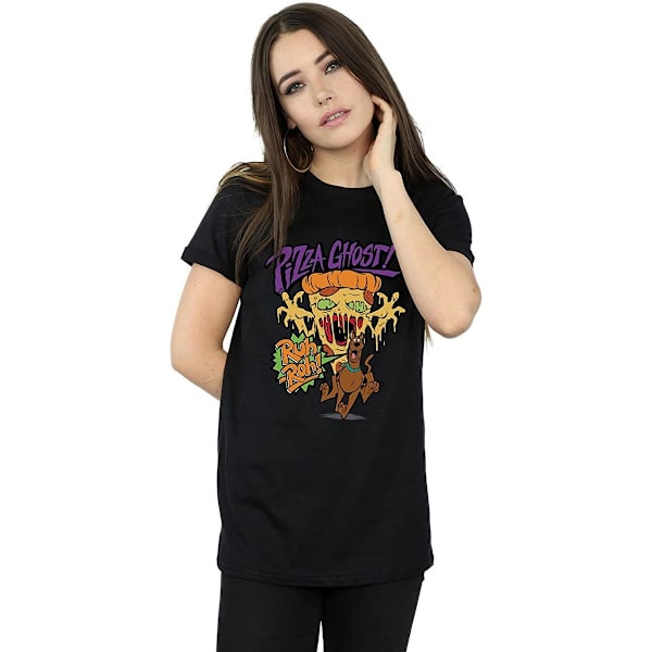 Scooby Doo Dam/Damer Pizza Ghost Bomull Boyfriend T-Shirt L Black L