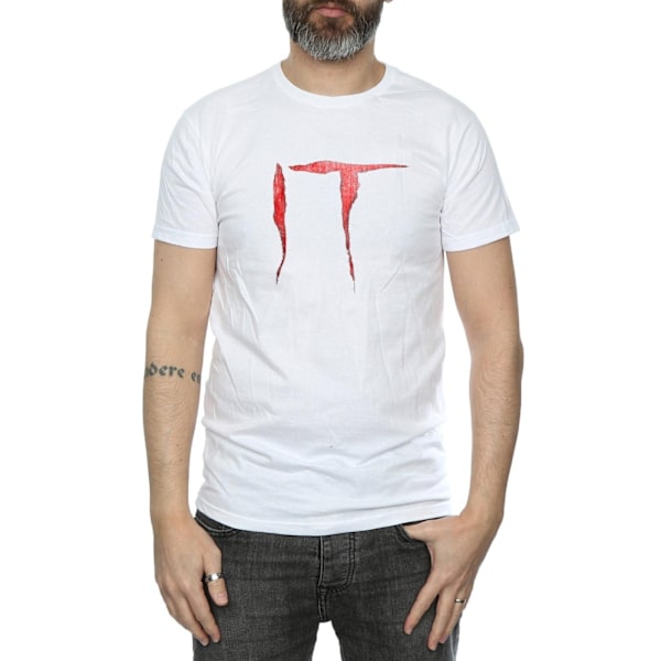 It Herr Distressed Logo T-Shirt 3XL Vit White 3XL