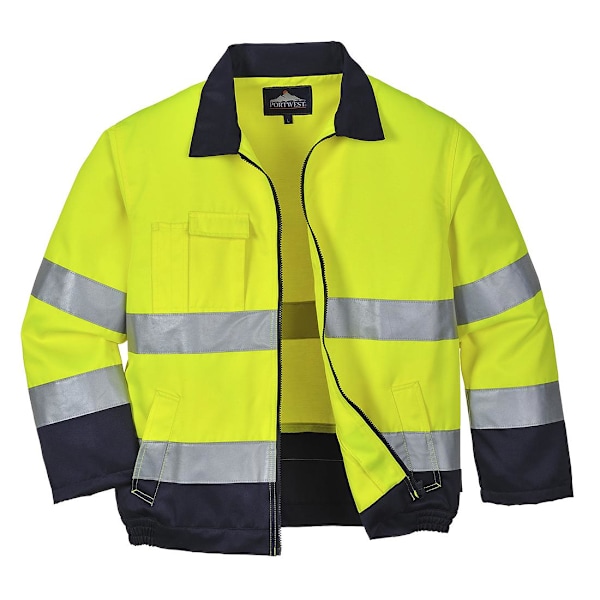 Portwest Herr Madrid Kontrast High-Vis Bomberjacka XXL Gul Yellow/Navy XXL