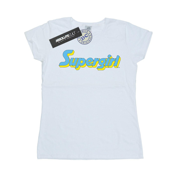 DC Comics Dam/Kvinnor Supergirl Text Logo Bomull T-shirt S Vit White S