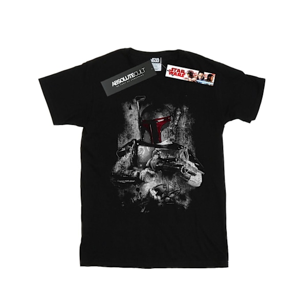 Star Wars T-shirt för flickor Boba Fett Distressed Cotton 9-11 år Black 9-11 Years