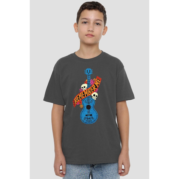 Coco Barn/Barn Gitarr Med Döskallar T-Shirt 7-8 Charcoal 7-8 Years