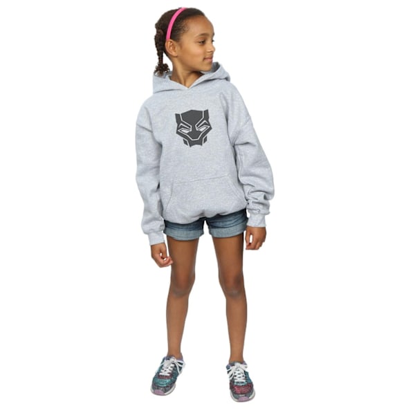 Marvel Girls Black Panther Black On Black Hoodie 9-11 År Spo Sports Grey 9-11 Years