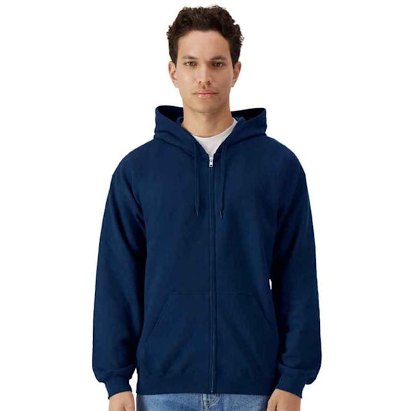 Gildan Herr Softstyle Mellantjock Full Zip Hoodie S Marinblå Navy S