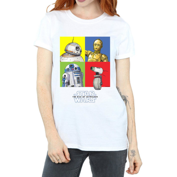 Star Wars The Rise Of Skywalker Dam/Damer Droid Squares Bomull Boyfriend T-shirt White XL