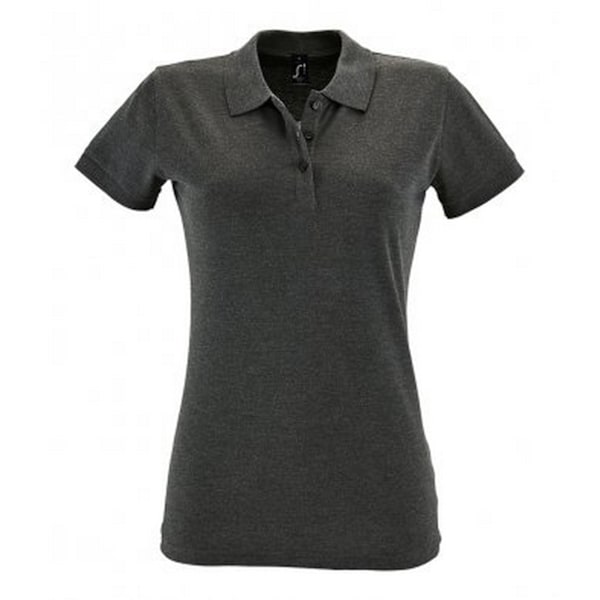 SOLS Dam/Dam Perfekt Pique Kortärmad Polotröja M Char Charcoal Marl M