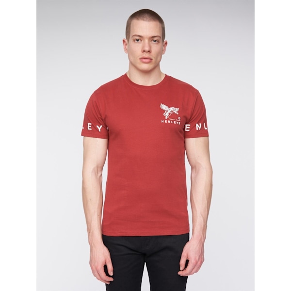 Henleys herrlogotyp T-shirt L djupröd Deep Red L
