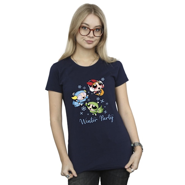 Powerpuff Girls Dam/Dam Tjejer Vinterfest Bomull T-Shirt L Marinblå Navy Blue L