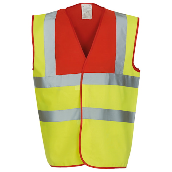 Yoko Unisex Hi-Vis Kontrast Trim Väst L Röd/Gul Red/Yellow L