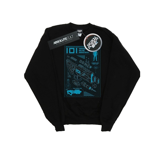 Ready Player One Mens IOI Laser Rifle Blueprint Sweatshirt XL B Black XL