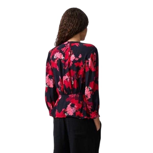 French Connection Dam Chiara V-ringad vanlig blus 10 Blackout/Multicoloured 10 UK