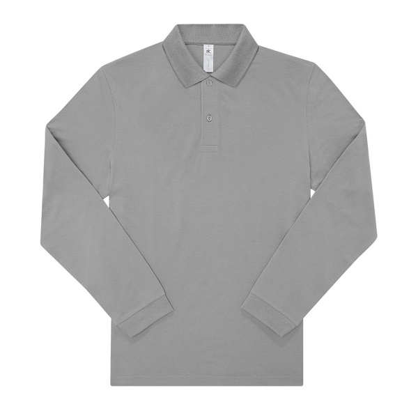 B&C Herr My Long-Sleeved Polo Shirt 4XL Sports Grey Sports Grey 4XL