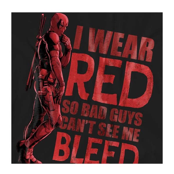 Deadpool & Wolverine Dam-T-shirt Röd Can't See Me Bleed Black M