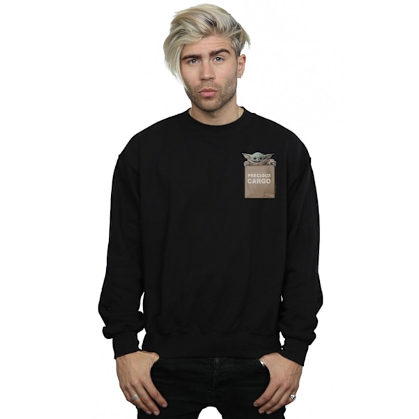 Star Wars Mens The Mandalorian Precious Cargo Faux Pocket Sweat Black S